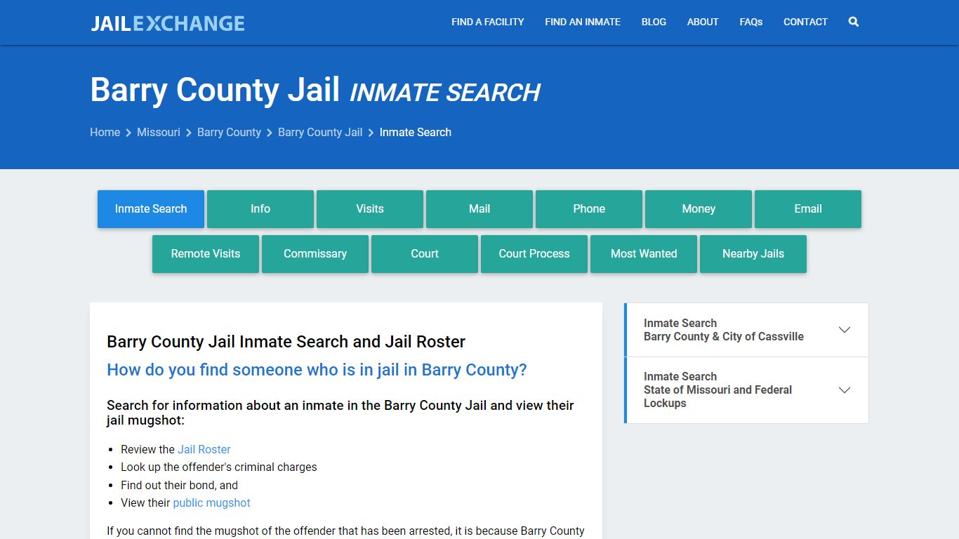 Inmate Search: Roster & Mugshots - Barry County Jail, MO
